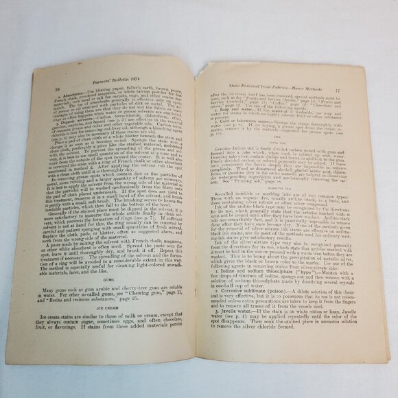 U.S. Department Of Agriculture Farmers Bulletin No 1474 Stain Removal Tips 1926 - Picture 7 of 13